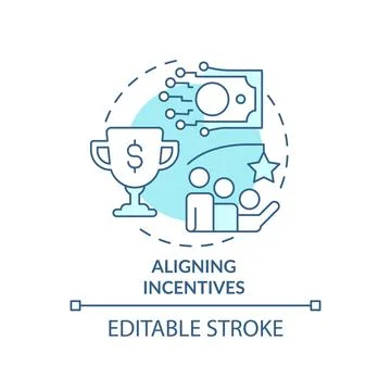 Aligning incentives turquoise concept icon Stock Illustration