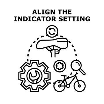 Aligning indicator settings for bicycle optimization process Stock Illustration