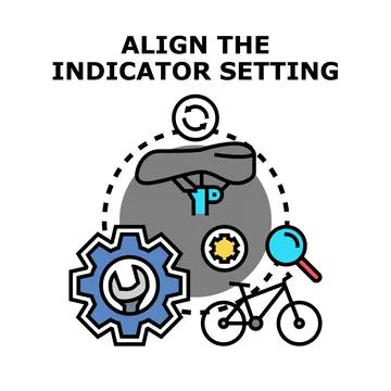 Aligning indicator settings for bicycle optimization process Ilustración de archivo