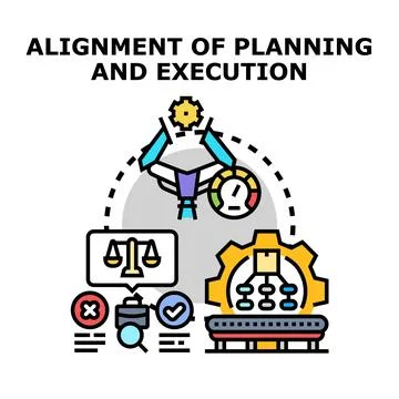 Aligning planning and execution processes for business success and strategy Stock Illustration