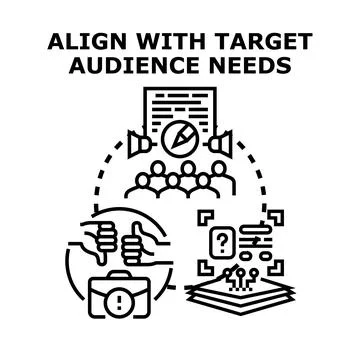 Aligning with target audience needs concept Stock Illustration