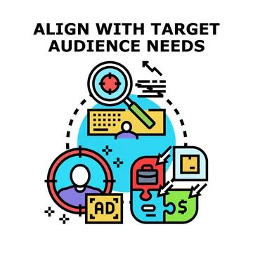 Aligning with target audience needs concept illustration Stock Illustration