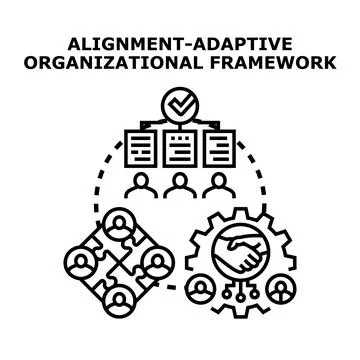 Alignment adaptive organizational framework concept illustration Stock Illustration