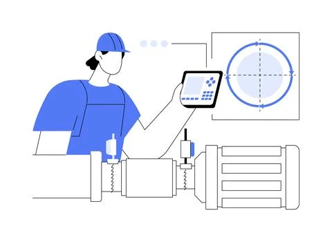 Alignment and measurement lasers abstract concept vector illustration. Stock Illustration