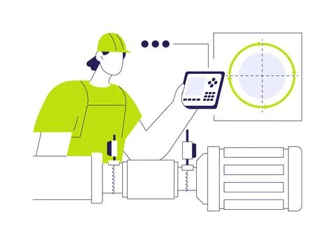Alignment and measurement lasers abstract concept vector illustration. Stock Illustration
