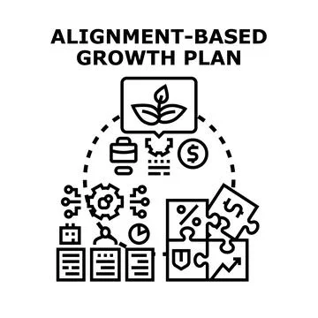 Alignment based growth plan concept vector illustration Stockillustratie