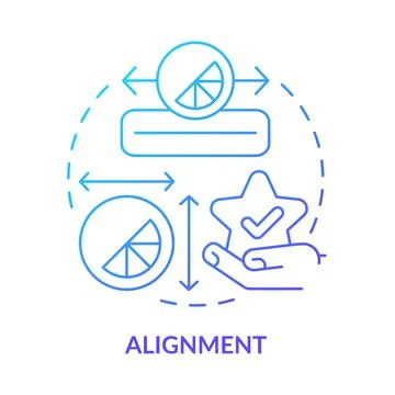 Alignment blue gradient concept icon Stock Illustration