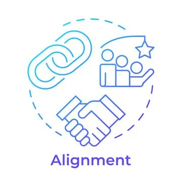 Alignment blue gradient concept icon Stock Illustration