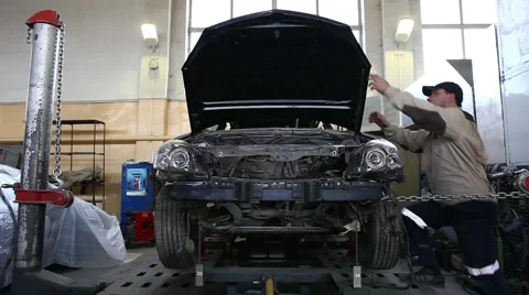 Alignment of the car body Stock Footage 48843807