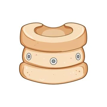 Alignment cervical neck collar cartoon vector illustration Stock Illustration