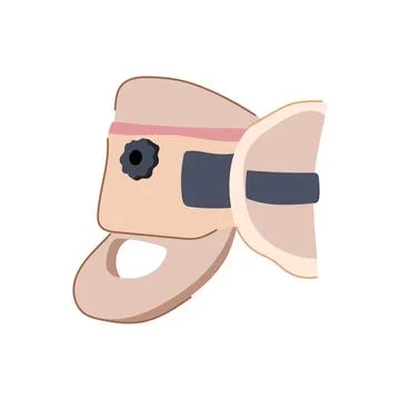 Alignment cervical neck collar cartoon vector illustration Stock Illustration