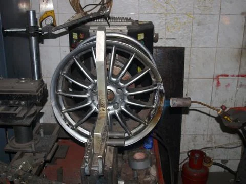 Alignment of drives titanium Foto stock