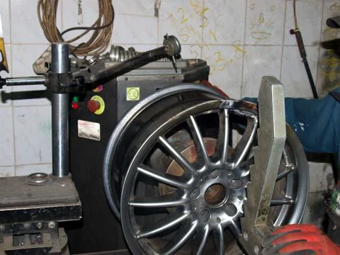 Alignment of drives titanium Foto stock