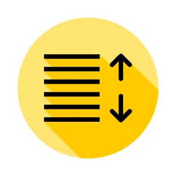 Alignment, editorial, text outline icon in long shadow style Stock Illustration