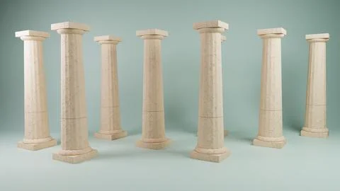 Alignment of Elegance: The Classical Column Collection Stock Illustration