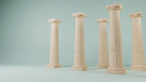 Alignment of Elegance: The Classical Column Collection Stock Illustration