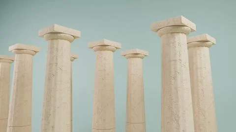 Alignment of Elegance: The Classical Column Collection Stock Illustration