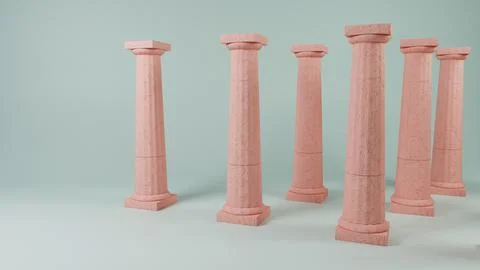 Alignment of Elegance: The Classical Column Collection Stock Illustration