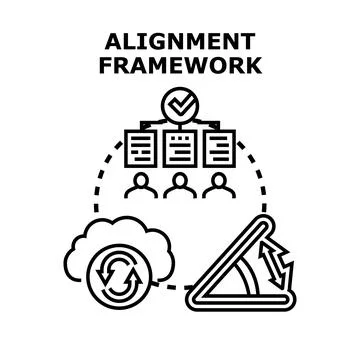 Alignment framework concept for business strategy and team collaboration Stock Illustration
