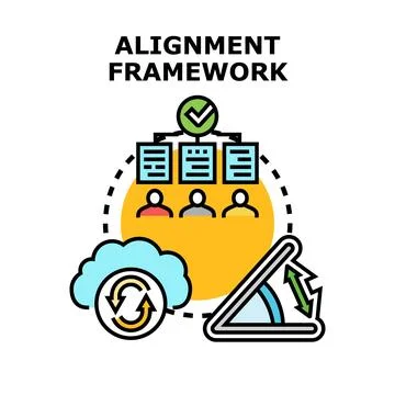 Alignment framework concept for business strategy and team collaboration Stock Illustration