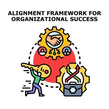 Alignment framework for organizational success concept Stock Illustration
