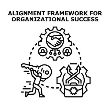 Alignment framework for organizational success concept Stock Illustration
