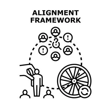 Alignment framework shaping and optimizing business strategy Stock Illustration