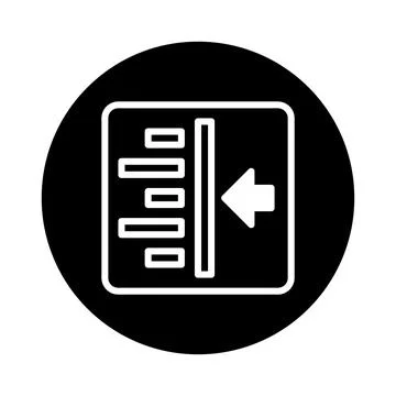 Alignment Left Icon Inside Square Frame on Black Background Design Presenta.. Stock Illustration