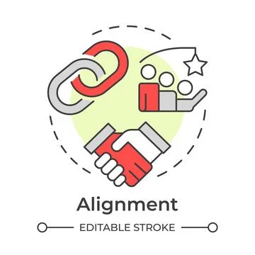 Alignment multi color concept icon Stock Illustration