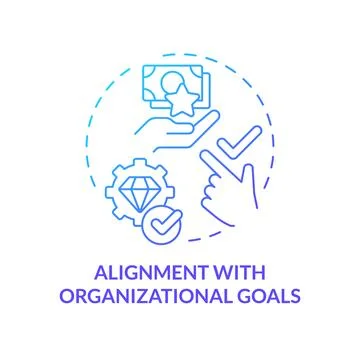 Alignment with organizational goals blue gradient concept icon Stock Illustration