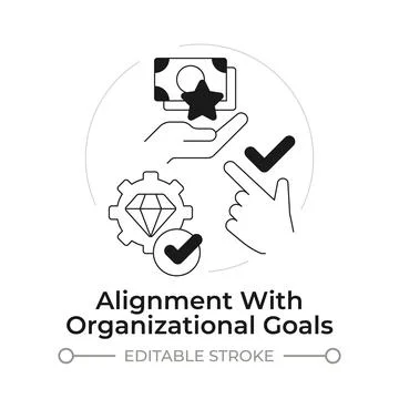 Alignment with organizational goals modern flat line concept icon Stock Illustration