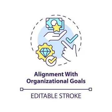 Alignment with organizational goals multi color concept icon Stock Illustration