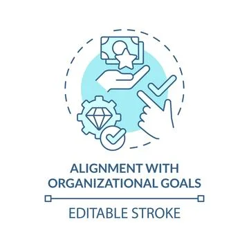 Alignment with organizational goals soft blue concept icon Stock Illustration
