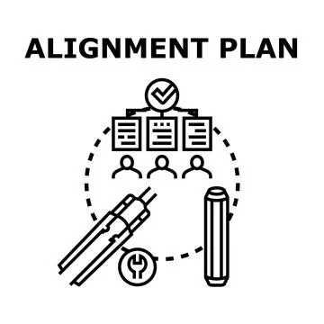 Alignment plan for business strategy and team cooperation Stock Illustration