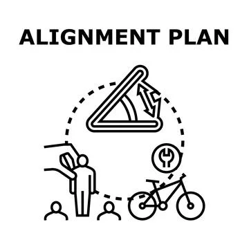 Alignment plan improving success strategy and team performance Stock Illustration