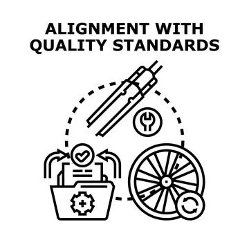 Alignment with quality standards concept illustration Stock Illustration