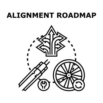 Alignment roadmap icon illustrating business strategy and growth Stock Illustration