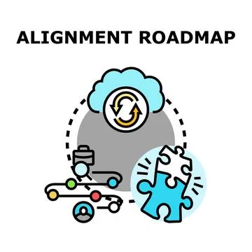 Alignment roadmap plan for business development strategy Stockillustratie
