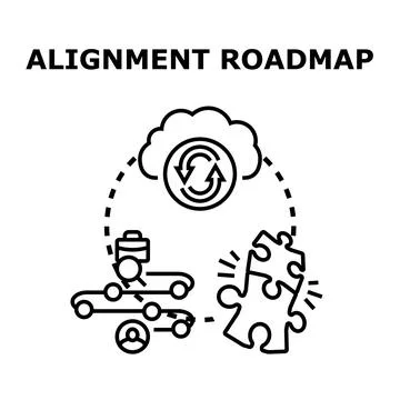 Alignment roadmap plan for business development strategy Stock Illustration