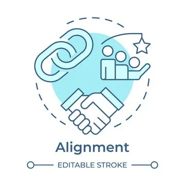 Alignment soft blue concept icon Stock Illustration