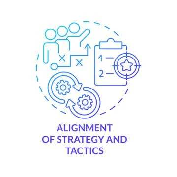 Alignment of strategy and tactics blue gradient concept icon Stock Illustration