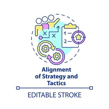 Alignment of strategy and tactics concept icon Stock Illustration