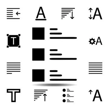 Alignment text icon. Simple glyph, flat vector of Text editor set icons for U Stock Illustration