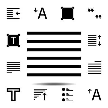 Alignment text icon. Simple glyph, flat vector of Text editor set icons for U Stock Illustration
