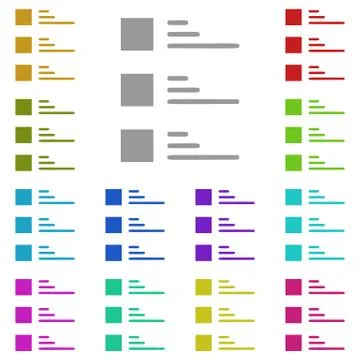Alignment text multi color icon. Simple thin line, outline vector of Text edi Stock Illustration