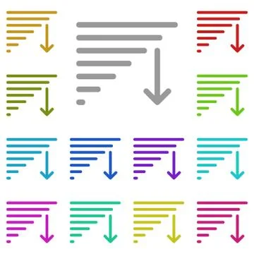 Alignment text multi color icon. Simple thin line, outline vector of Text edi Stock Illustration