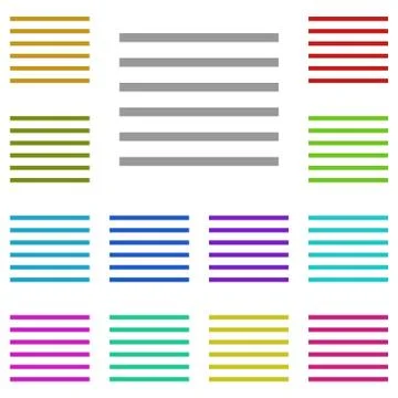 Alignment text multi color icon. Simple thin line, outline vector of Text edi Stock Illustration