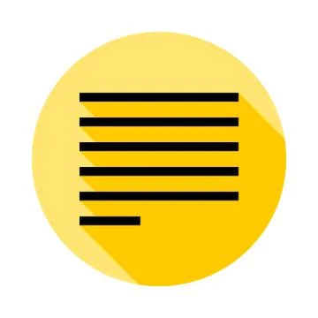 Alignment text outline icon in long shadow style Stock Illustration