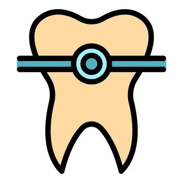Alignment tooth icon color outline vector Stock Illustration