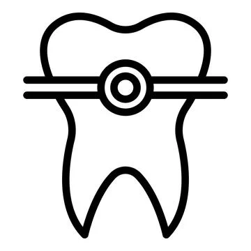 Alignment tooth icon, outline style Stock Illustration